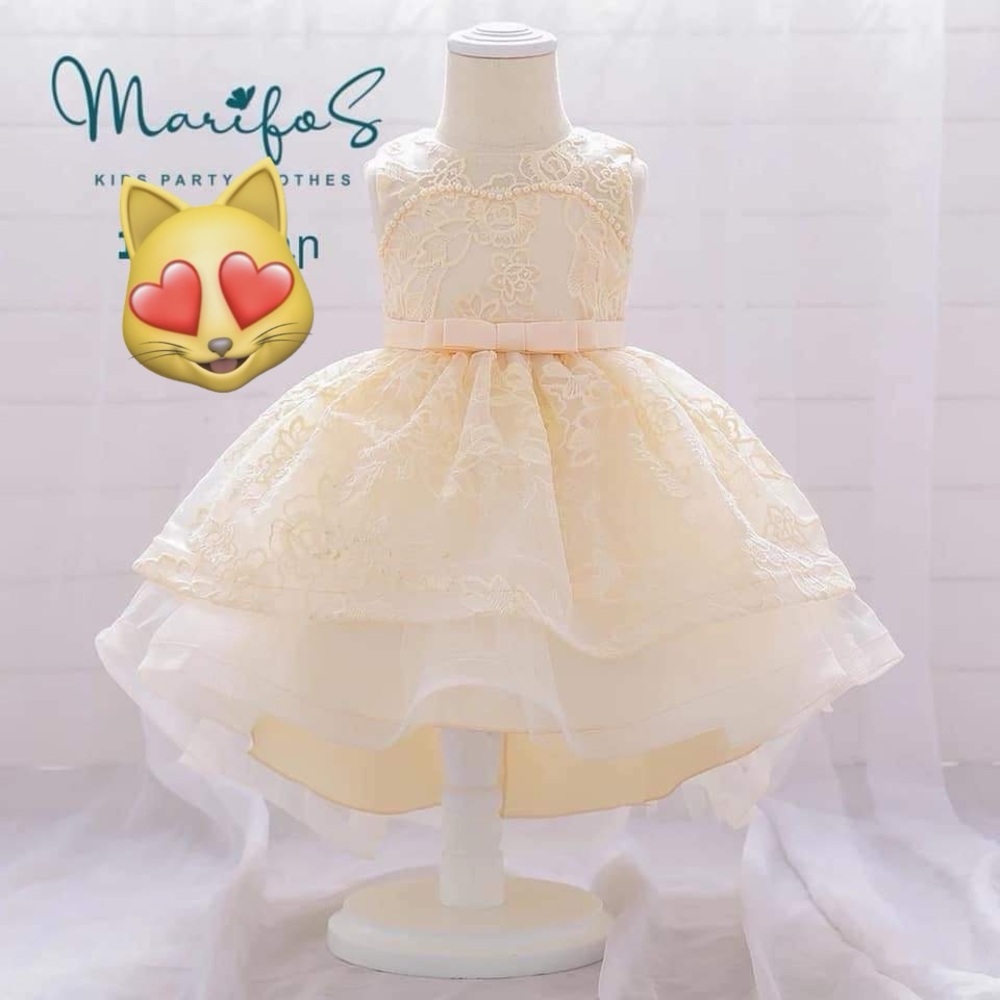 Champagne embroidered formal dress y.